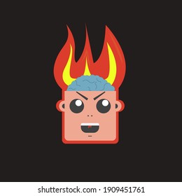 Brain blast. Brain burst. Brain explosion vector illustration. 