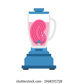 Brain in Blender isolated. Brains in mixer. vector illustration