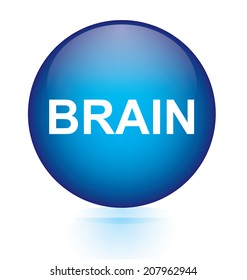 Brain blue circular button 