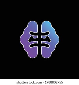 Brain blue gradient vector icon