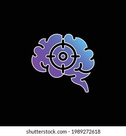 Brain blue gradient vector icon