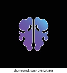 Brain blue gradient vector icon