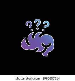 Brain blue gradient vector icon