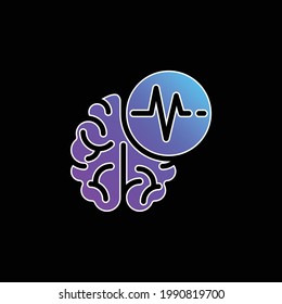 Icono de vector de gradiente azul del cerebro