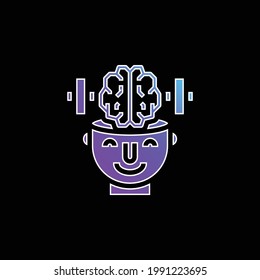 Brain blue gradient vector icon