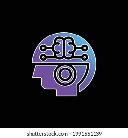 Brain blue gradient vector icon