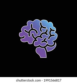 Brain blue gradient vector icon