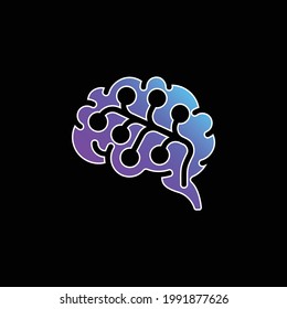 Brain blue gradient vector icon