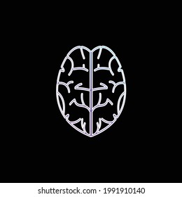 Brain blue gradient vector icon