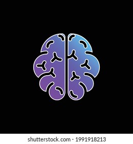 Brain blue gradient vector icon