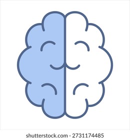 Ilustración vectorial de icono azul del cerebro