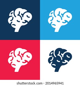 Juego de iconos mínimo de cuatro colores azul y rojo brillante
