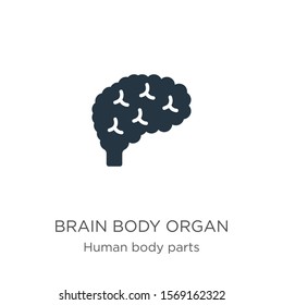 Brain body organ icon vector. Trendy flat brain body organ icon from human body parts collection isolated on white background. Vector illustration can be used for web and mobile graphic design, logo, 