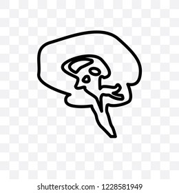 Brain body organ vector linear icon isolated on transparent background, Brain body organ transparency concept can be used for web and mobile