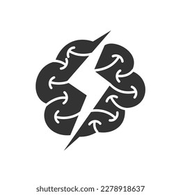 brain bolt logo template Icon Illustration Brand Identity. Isolated and flat illustration. Vector graphic
