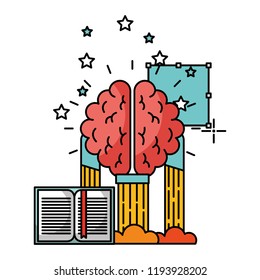 brain with book isolated icon