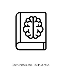 Ilustración del vector de iconos de contorno del libro de cerebros