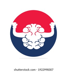 Design des Brain Boxing Logos. Power Gehirn Logo, Vektordesign.