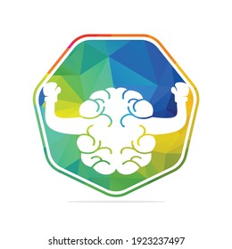 Brain boxing logo concept design. Power brain logo vector design.