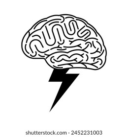 Brain. Brainstorm. Creativity and Thinking Idea Concept. Vector Illustration. 