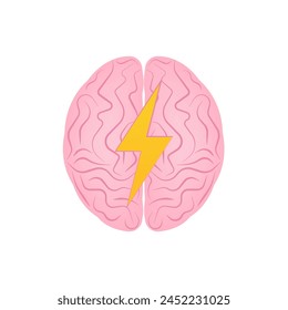 Brain. Brainstorm. Creativity and Thinking Idea Concept. Vector Illustration. 