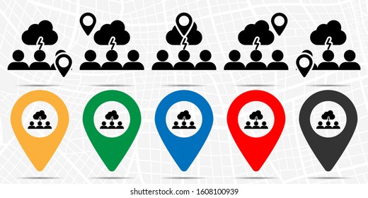 Brain, brainstorm icon in location set. Simple glyph, flat illustration element of business theme icons