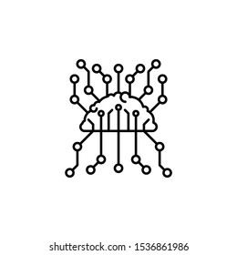 Brain brainstorming icon. Simple line, outline vector of artificial Intelligence icons for ui and ux, website or mobile application