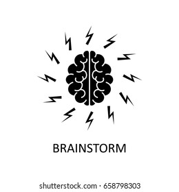 Brain, brainstorming, idea, creativity logo and icon. Vector template for your web design and print