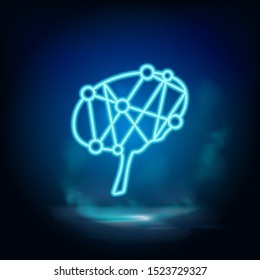 Brain, brainstorming neon vector icon. Blue neon, Business neon vector icon.