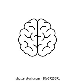 brain brainstorming sign line black vector icon