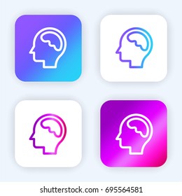Brain bright purple and blue gradient app icon