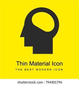Brain bright yellow material minimal icon or logo design