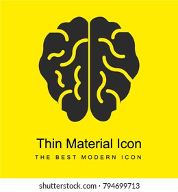 Brain bright yellow material minimal icon or logo design