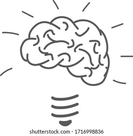 brain bulb abstract manual draw vector