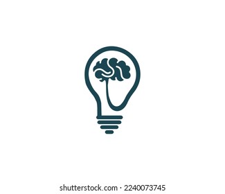 Brain bulb creative idea logo. Modern Brain Bulb design concept.