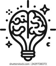 Brain Bulb - Flat Design
