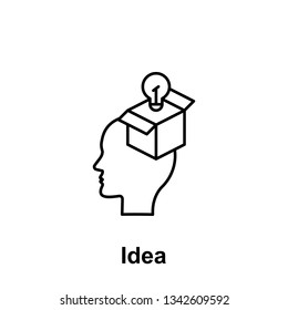 Brain, bulb, gift icon. Element of creative thinkin icon witn name. Thin line icon for website design and development, app development. Premium icon