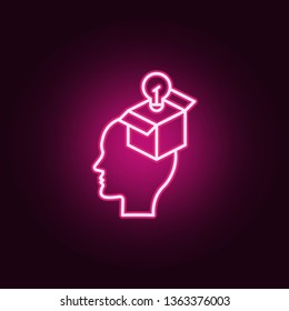 Brain, bulb, gift neon icon. Elements of Creative thinking set. Simple icon for websites, web design, mobile app, info graphics