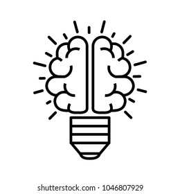 Brain bulb icon
