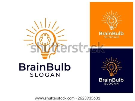 Brain Bulb Icon Logo Design Vector