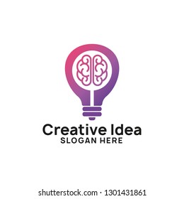 brain bulb icon symbol design. creative idea logo designs template