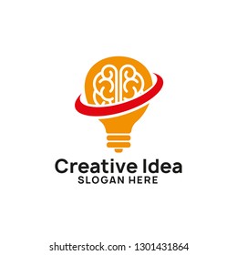 brain bulb icon symbol design. creative idea logo designs template