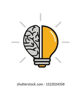 brain bulb icon symbol design logo smart idea vector download