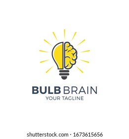 brain bulb icon symbol design. creative idea logo designs template