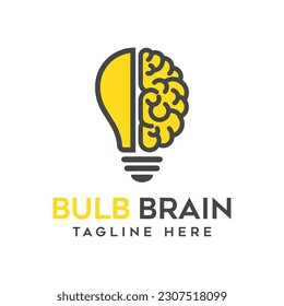 Brain bulb icon symbol design creative idea logo designs vector.