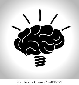 Brain Bulb Icon Vector Design Element Stock Vector (Royalty Free) 456835021