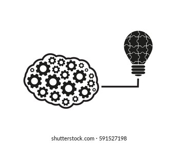 brain bulb icon, vector illustration eps10