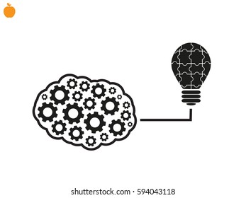 brain bulb icon, vector illustration eps10