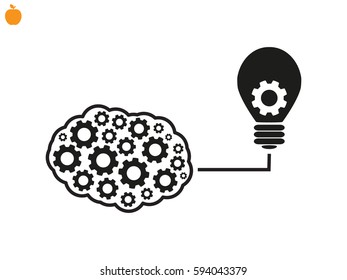 brain bulb icon, vector illustration eps10