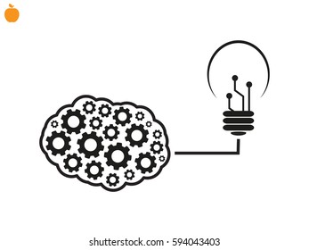 brain bulb icon, vector illustration eps10
